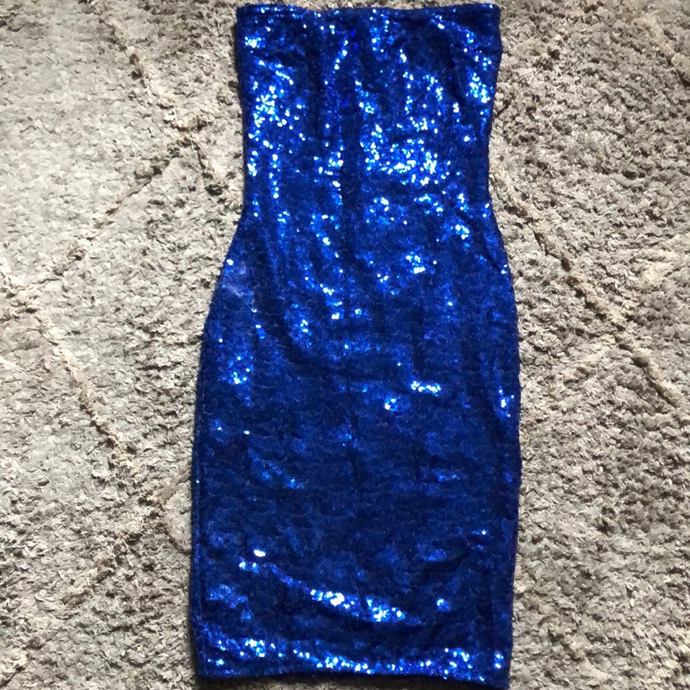 Fashion nova sequin blue dress